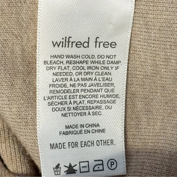 Aritzia Wilfred Free Souvenir Sweater Heather Taupe V Neck 3/4 Sleeve Oversized - Picture 11 of 15